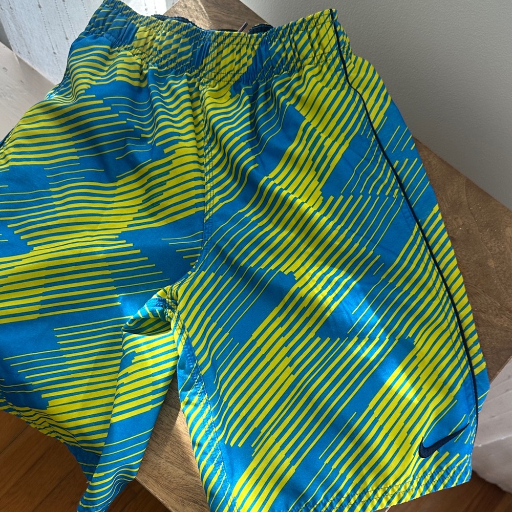 Bright Blue & Neon Yellow Nike Swim trunks